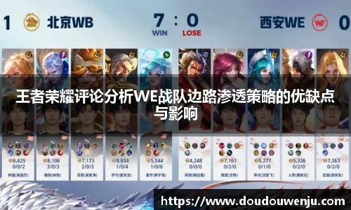 王者荣耀评论分析WE战队边路渗透策略的优缺点与影响